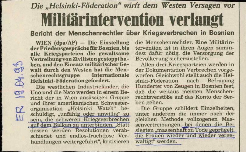Militärintervention verlangt