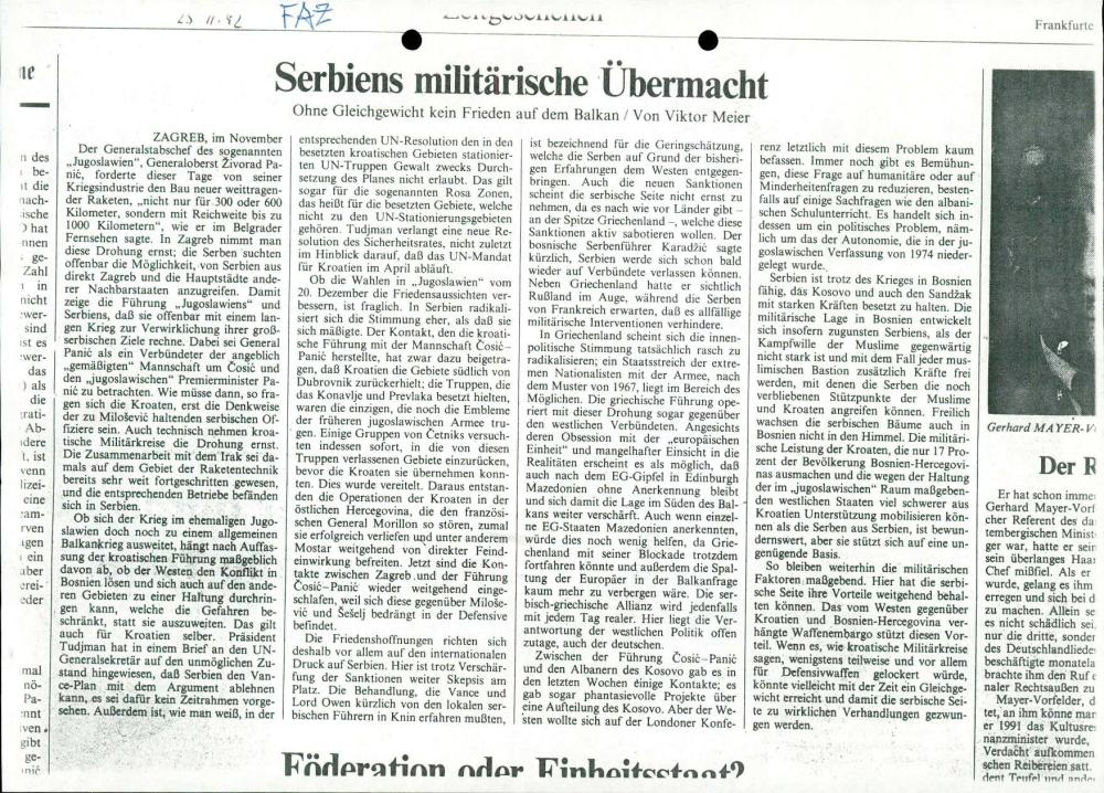 Serbiens militärische Übermacht - nosilna