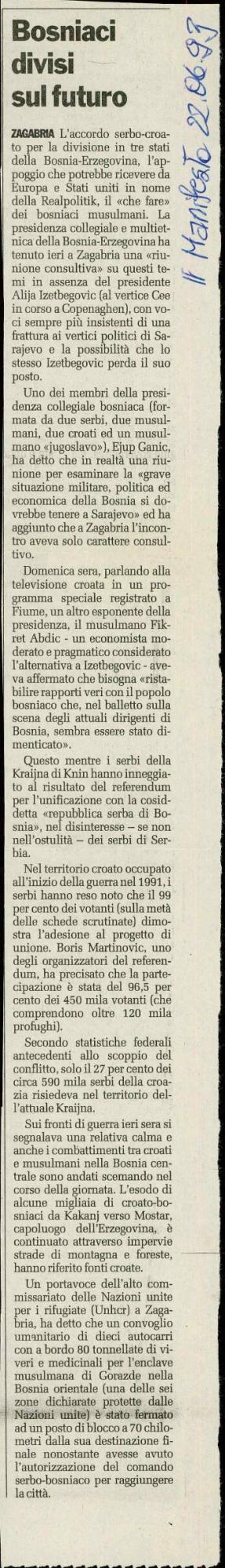 Bosniaci divisi sul futuro