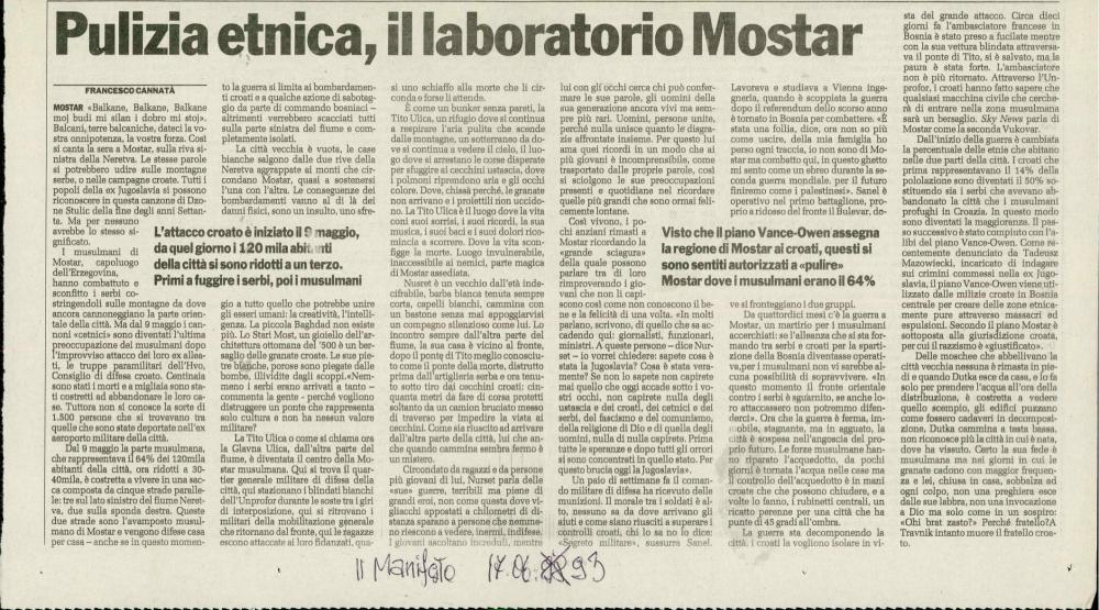 Pulizia etnica, il laboratorio Mosta