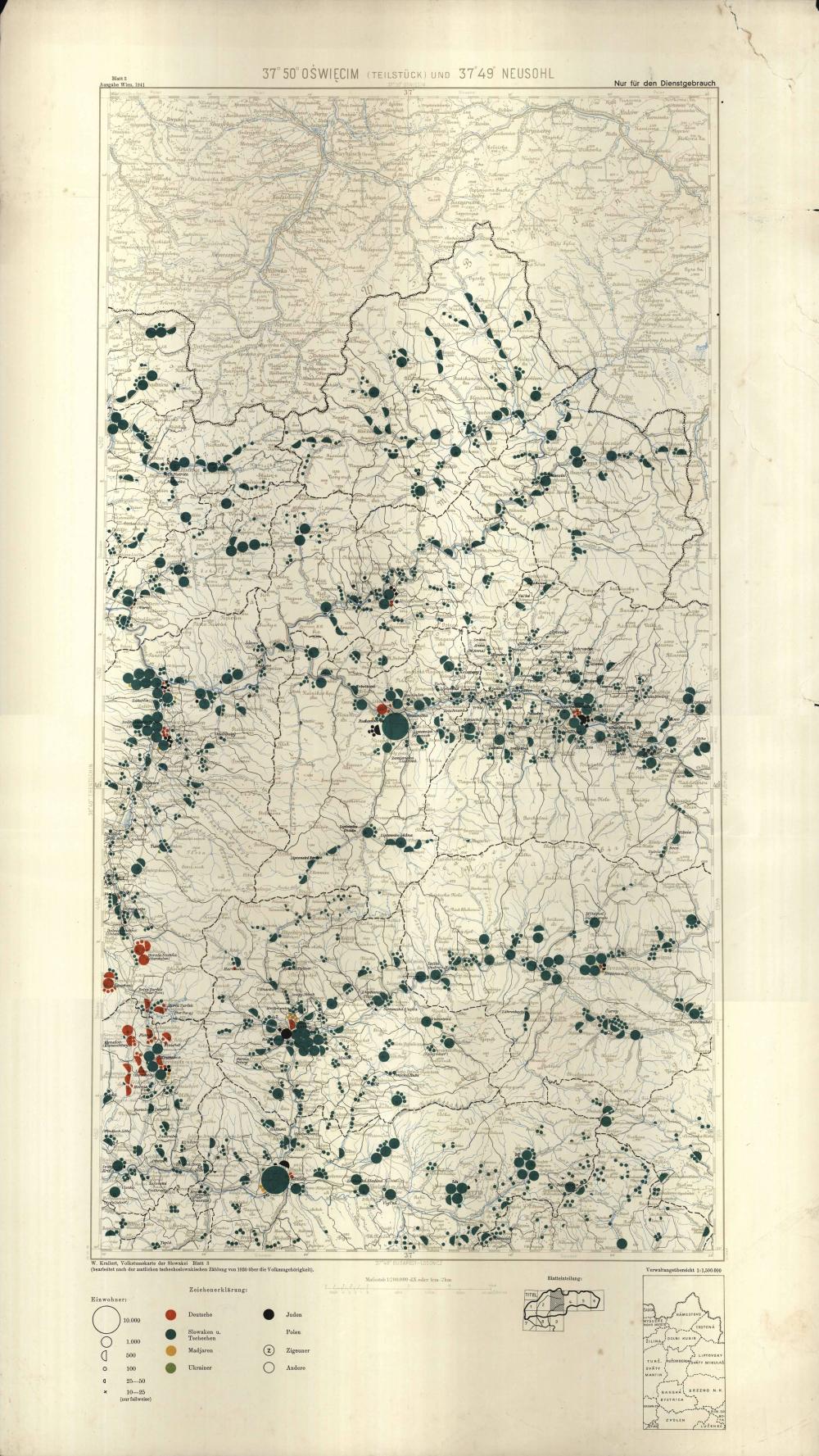 Volkstumskarte der Slowakei: Oświęcim und Neusohl : Blatt 3