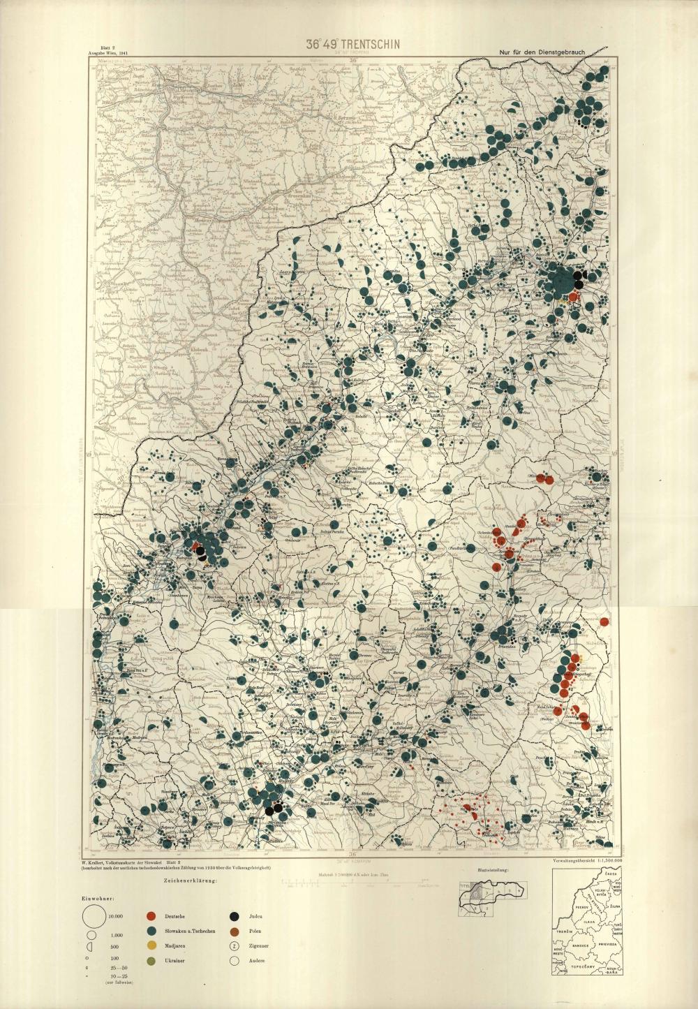 Volkstumskarte der Slowakei: Trentschin : Blatt 2