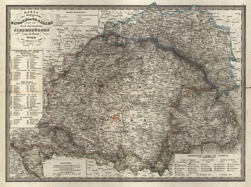 Karte vom Königreich Ungarn und Galizien nebst dem Grofs Fürstenthum Siebenbürgen