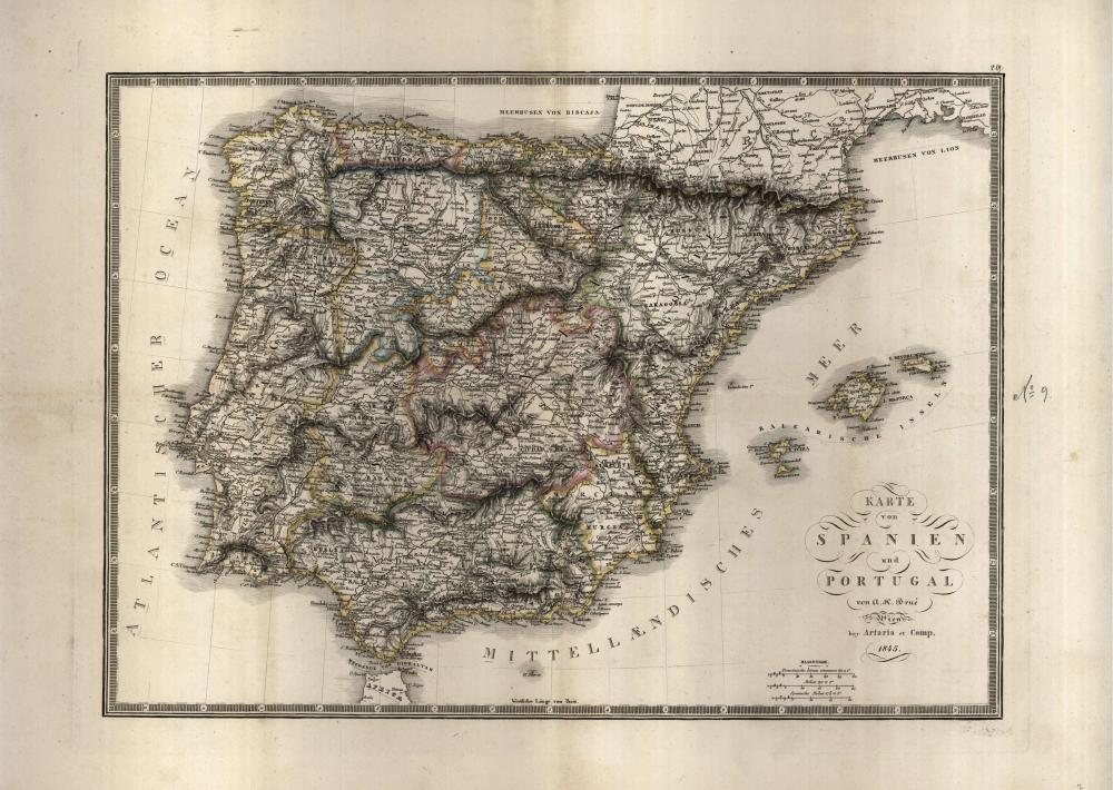 Karte von Spanien und Portugal