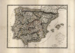 Karte von Spanien und Portugal  - nosilna