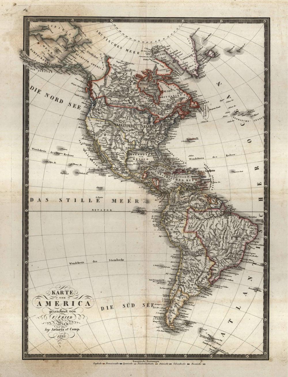 Karte von America - 1823