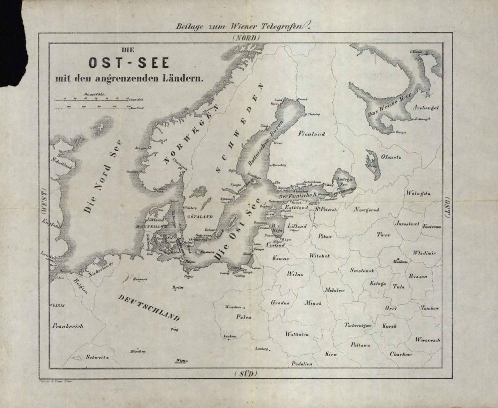 Die Ost-see mit den angrenzenden Ländern