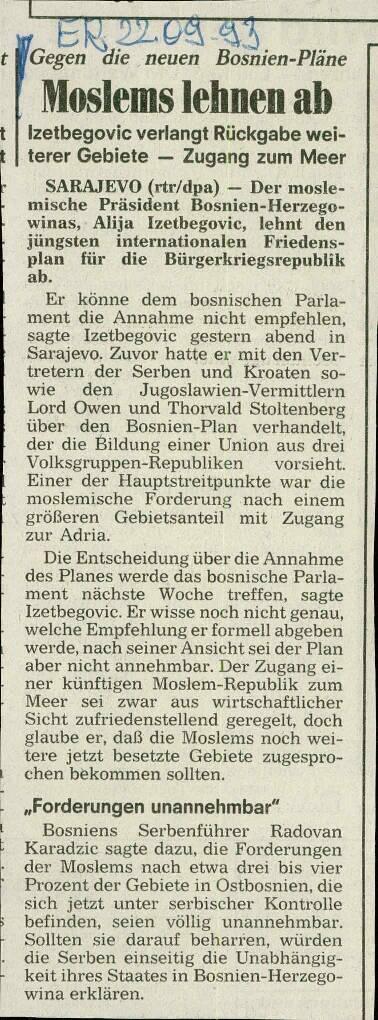 Moslems lehnen ab
