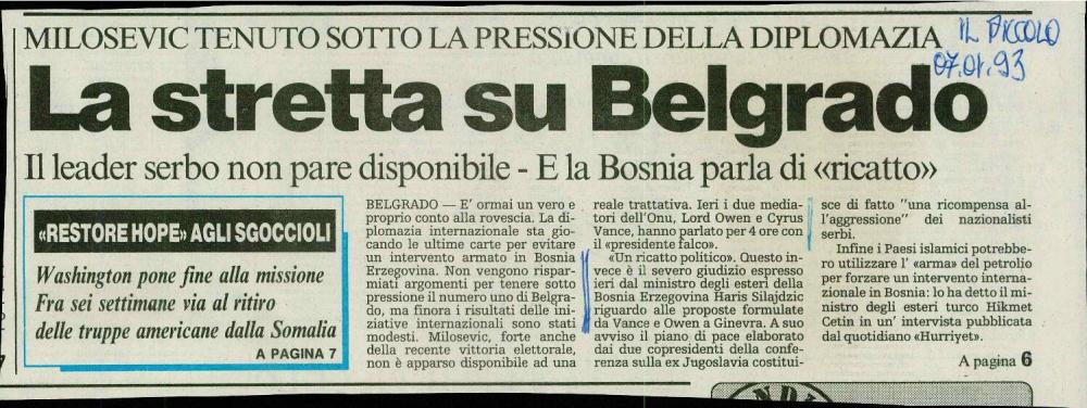 La stretta su Belgrado - nosilna