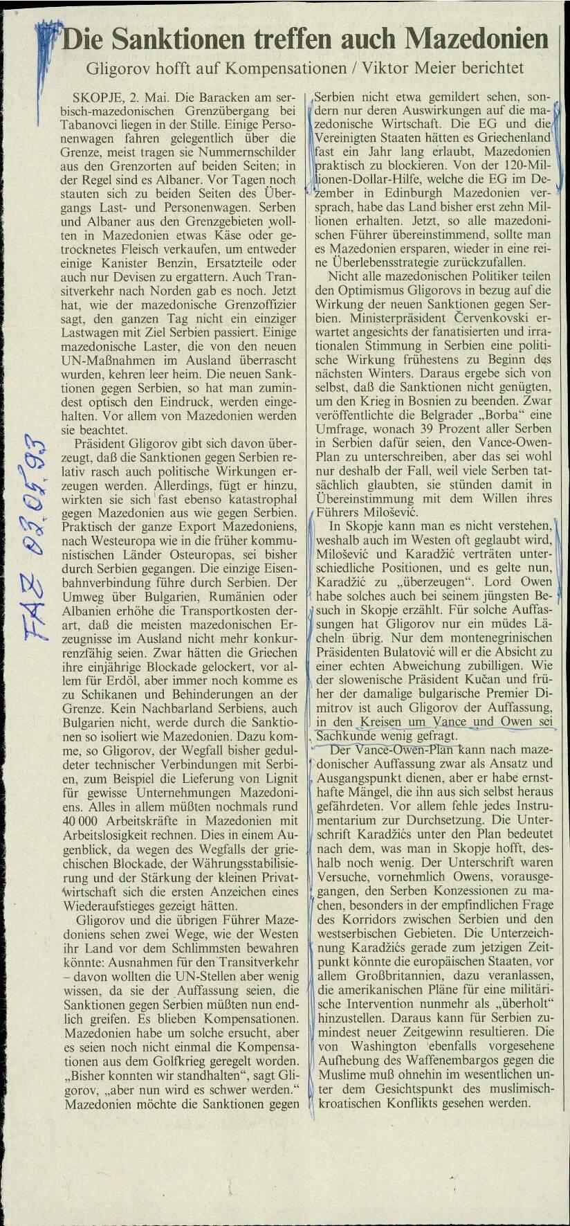 Die Sanktionen treffen auch Mazedonien - nosilna