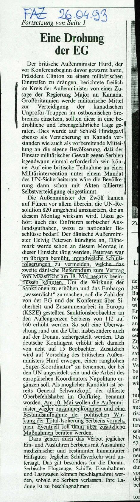 Eine Drohung der EG - nosilna
