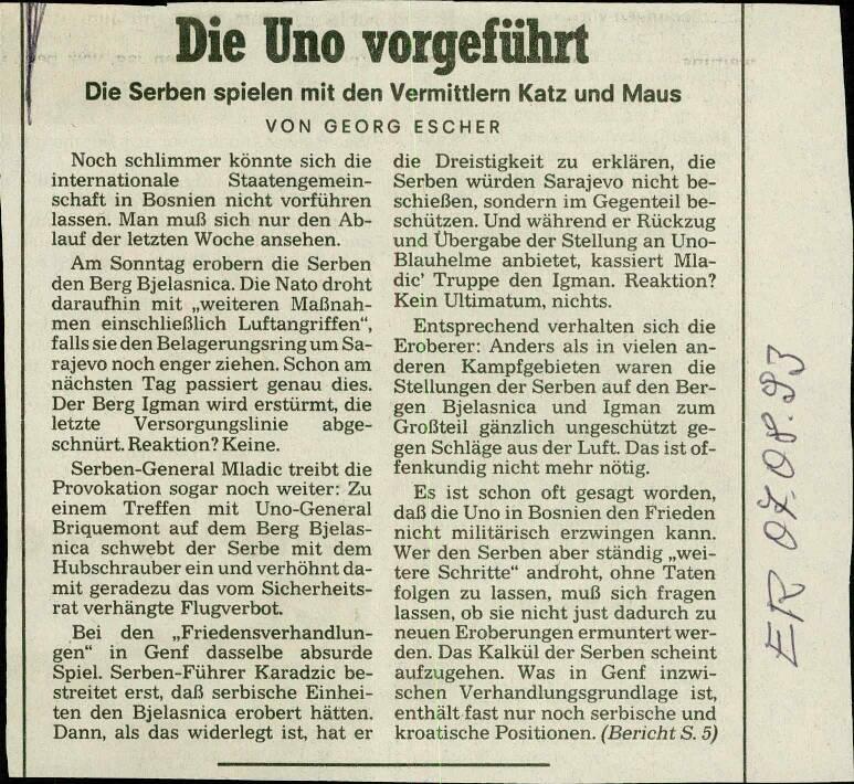 Die Uno vorgeführt