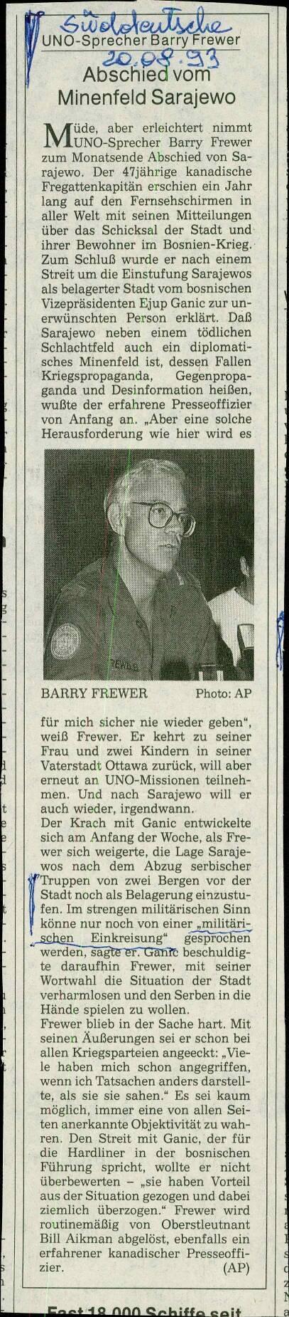 Abschied vom Minenfeld Sarajewo