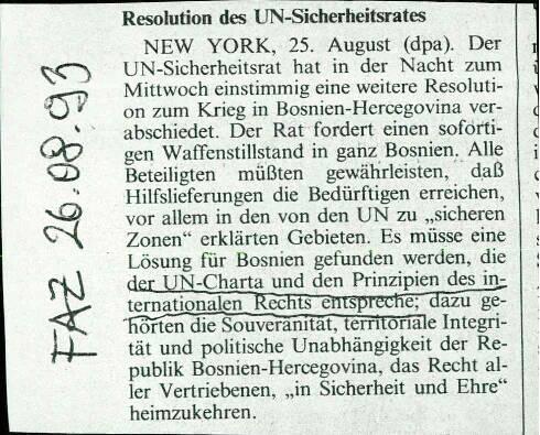 Resolution des UN-Sicherheitsrates