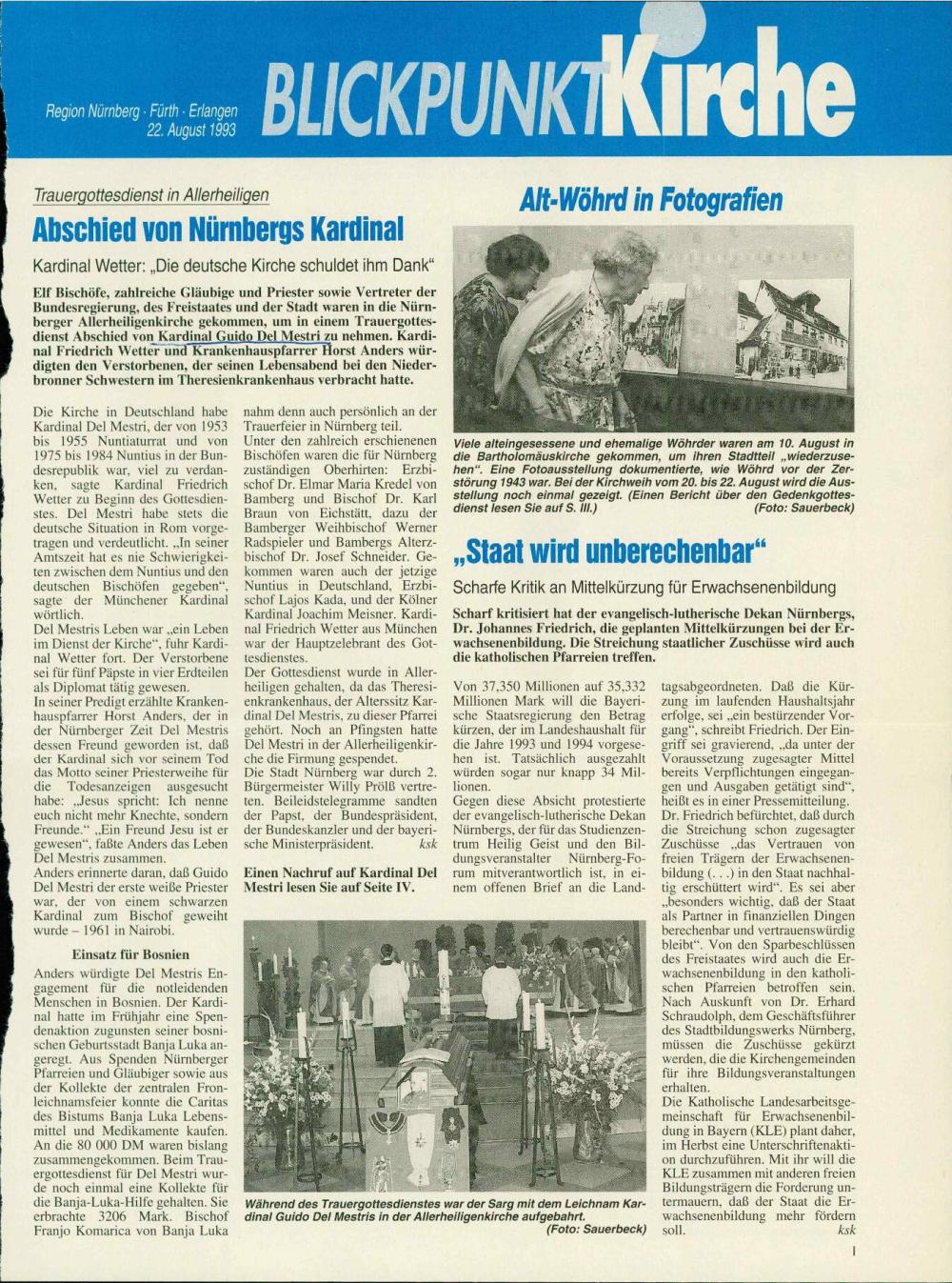 Abschied von Nürnbergs Kardinal