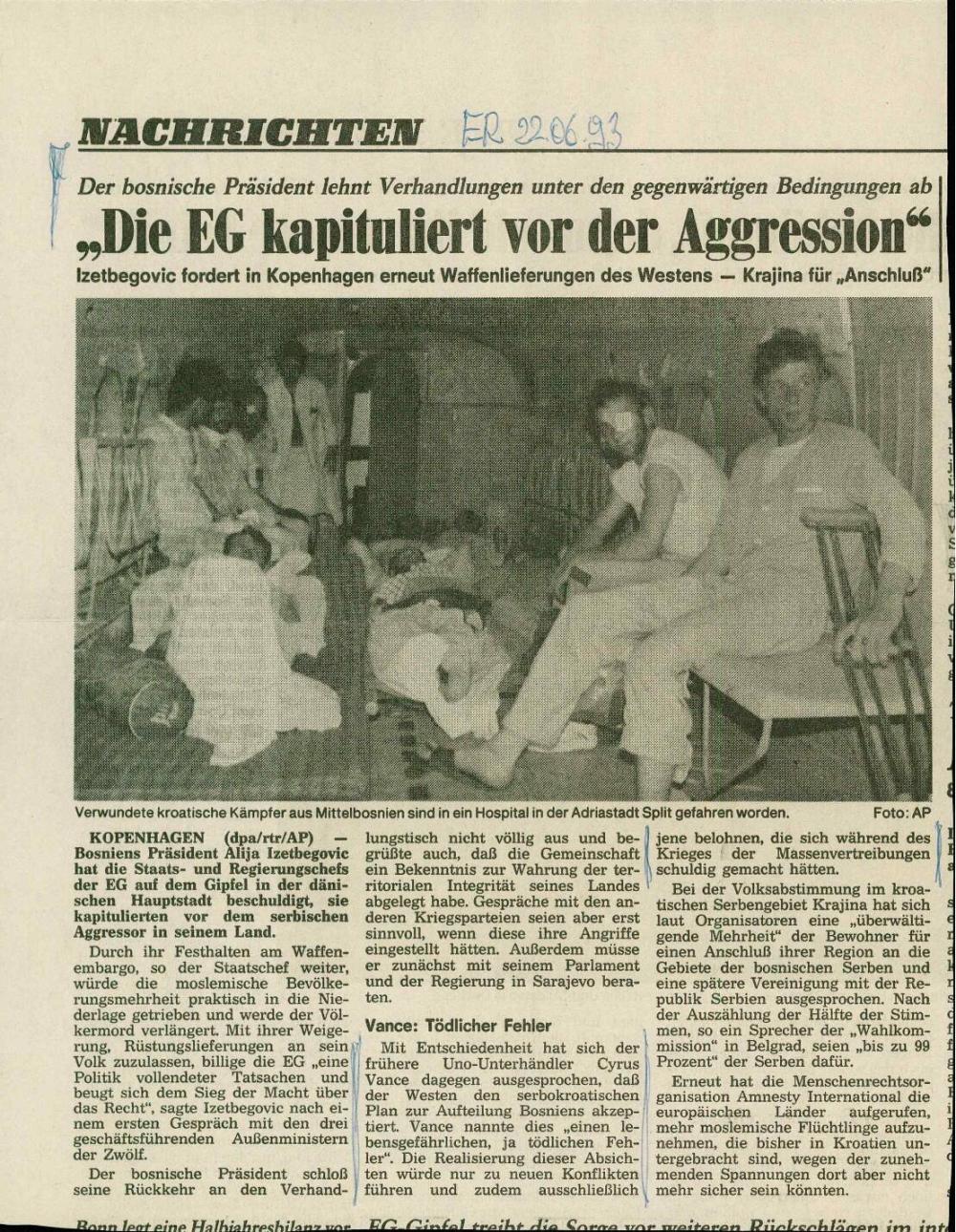 "Die EG kapituliert vor der Aggression" - nosilna