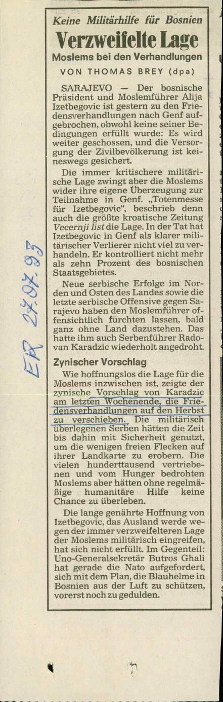 Verzweifelte lage