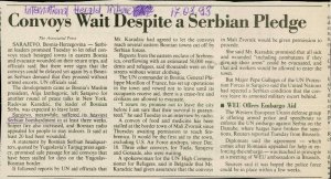 Convoys Wait Despite a Serbian Pledge  - nosilna