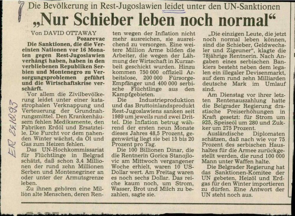 „Nur Schieber leben noch normal" - nosilna
