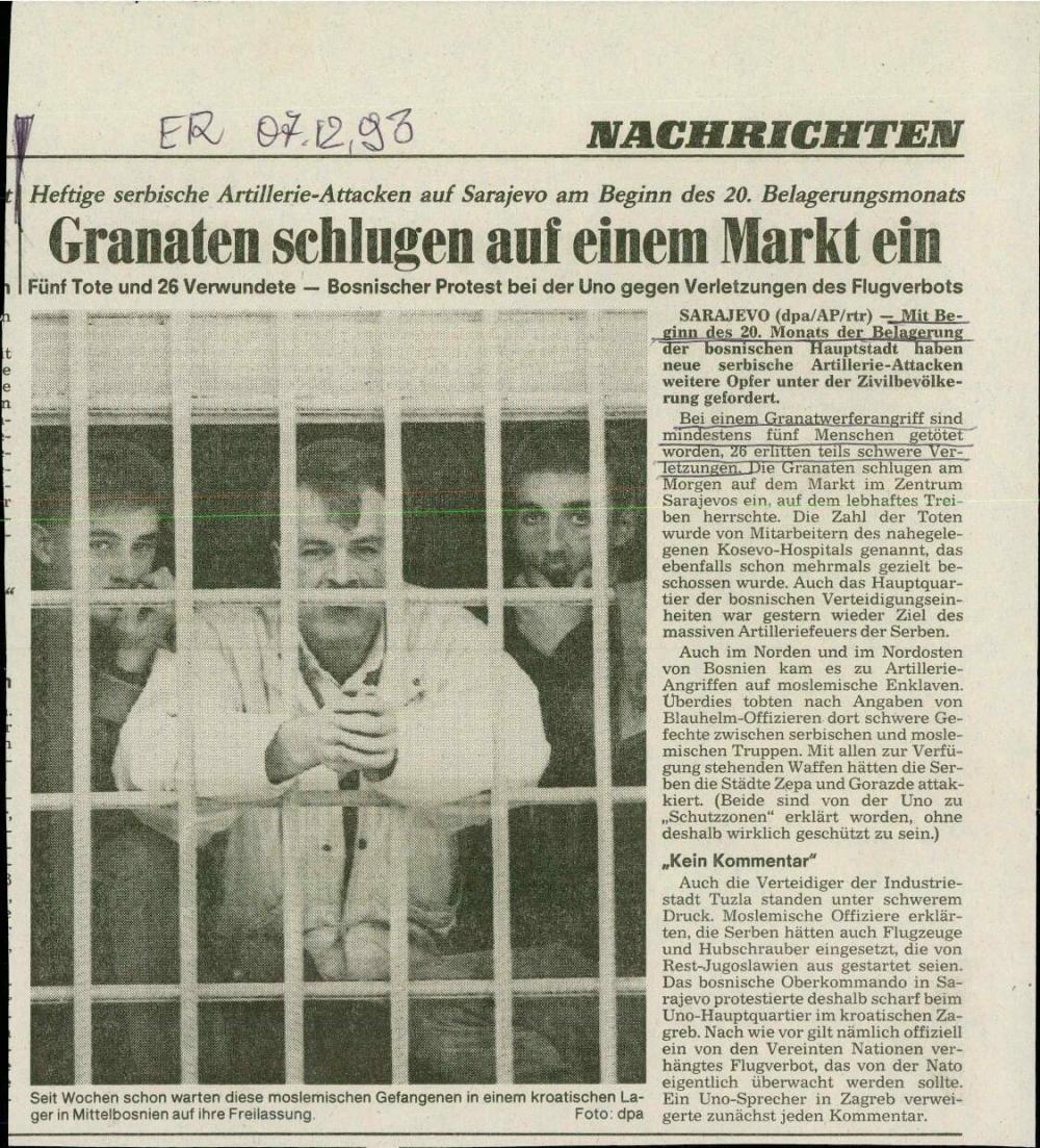 Granaten schlugen auf einem Markt ein