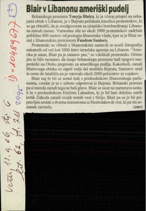 Blair v Libanonu ameriški pudelj  - nosilna