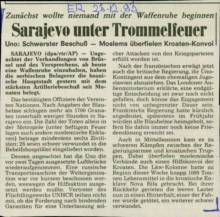 Sarajevo unter Trommelfeuer - nosilna