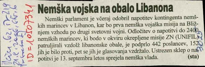 Nemška vojska na obalo Libanona