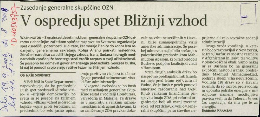 V ospredju spet Bližnji vzhod