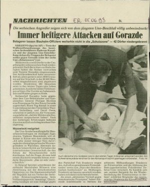 Immer heftigere Attacken auf Gorazde  - nosilna