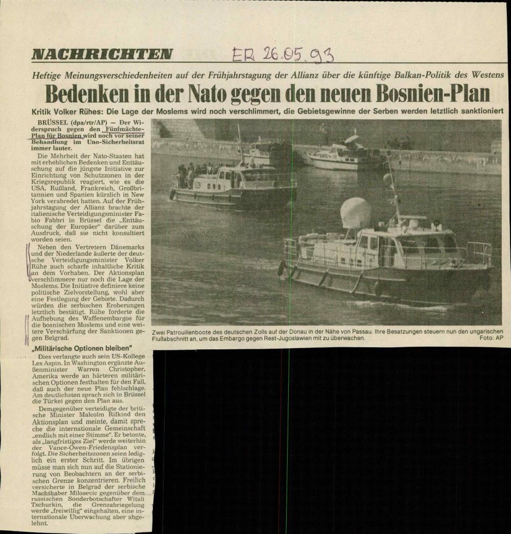Bedenken in der Nato gegen den neuen Bosnien-Plan