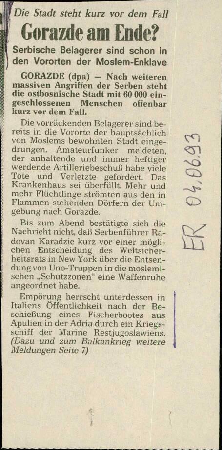 Gorazde am Ende?