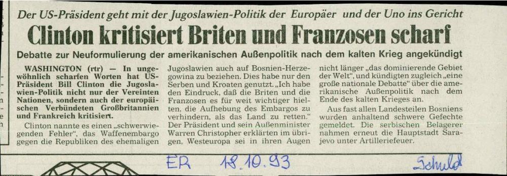 Clinton kritisiert Briten und Franzosen scharf