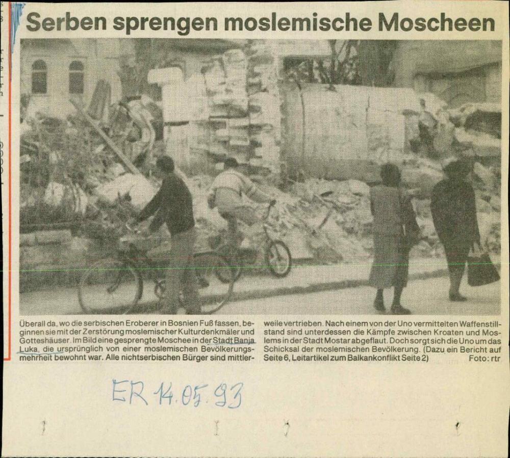 Serben sprengen moslemische Moscheen - nosilna