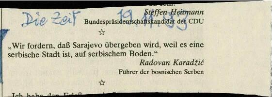 Worte der Woche (Karadžić)