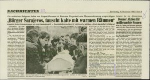 ,Bürger Sarajevos, tauscht kalte mit war...  - nosilna