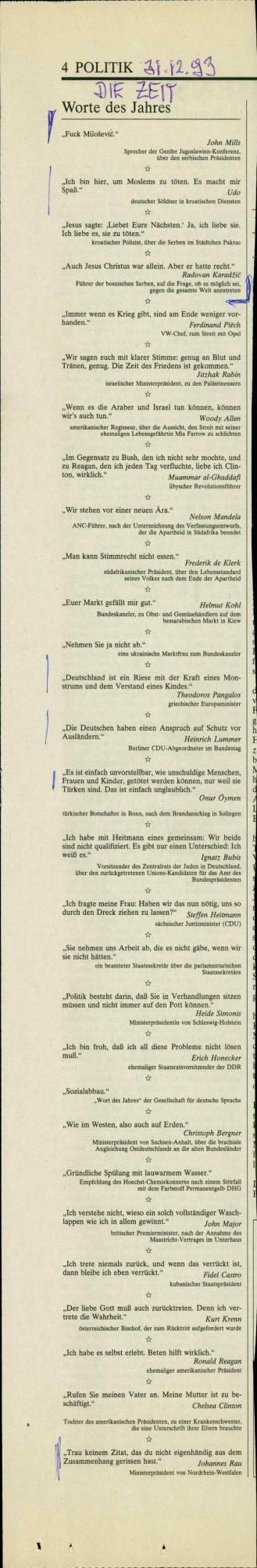 Worte des Jahres (Mills, Karadžić)