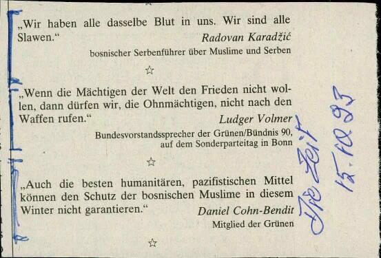 Worte der Woche (Karadžić)