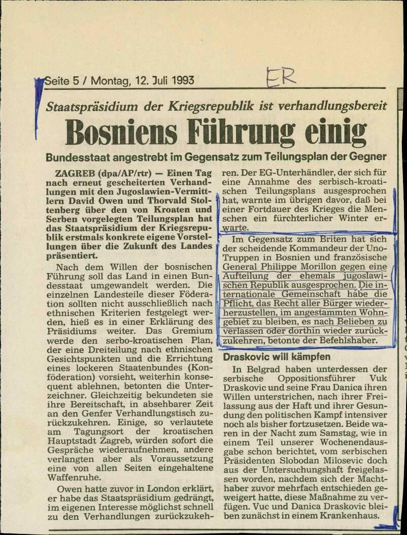 Bosniens Führung einig