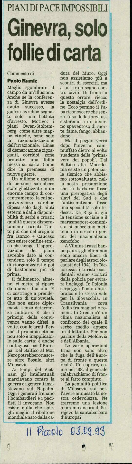 Ginevra, solo follie di carta