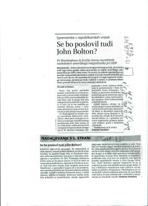 Se bo poslovil tudi John Bolton  - nosilna
