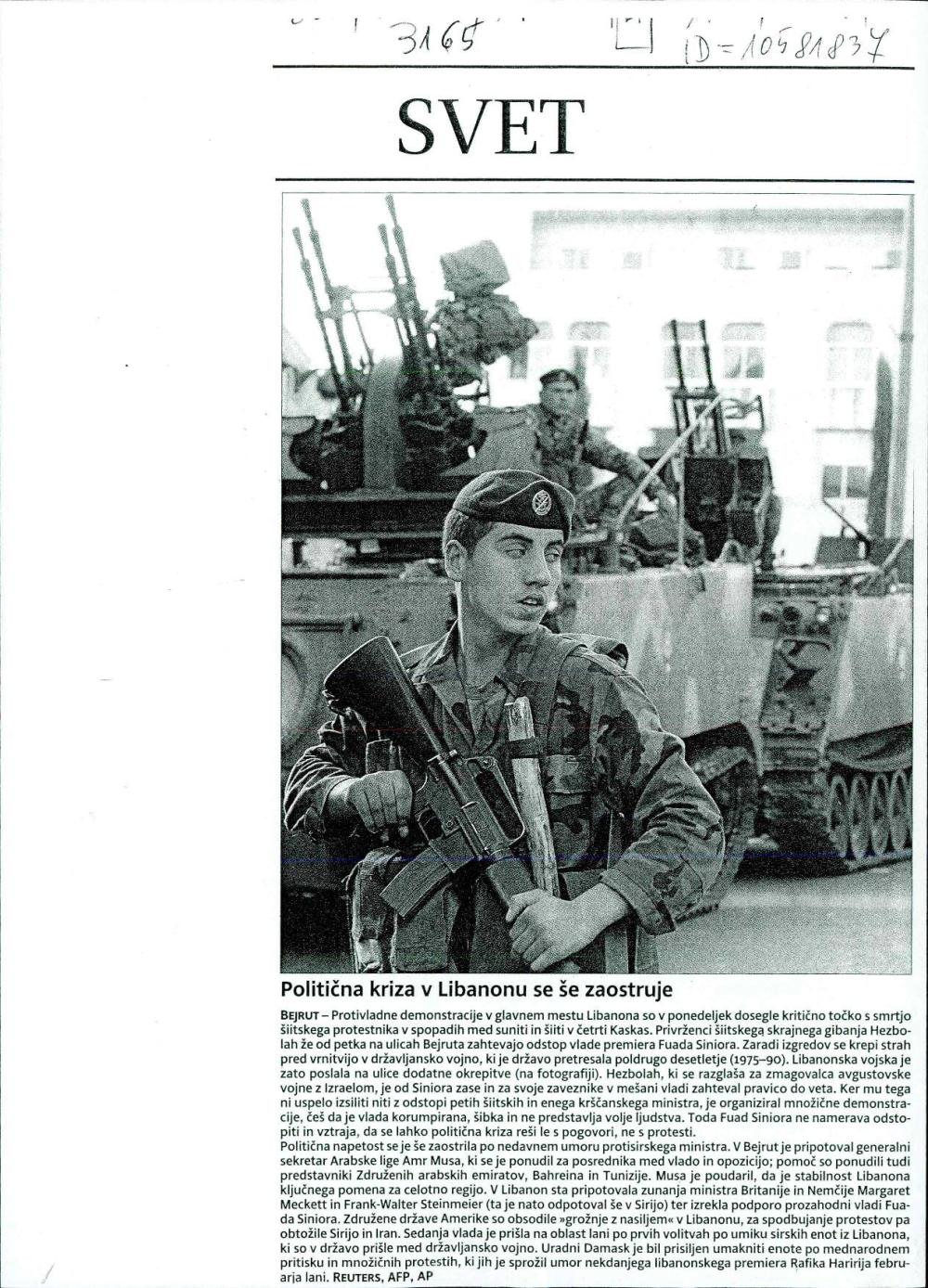 Politična kriza v Libanonu se še zaostruje