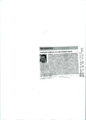 "Uničujoč" odgovor na vsak izraelski nap...  - nosilna