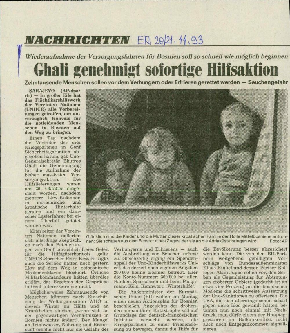 Ghali genehmigt sofortige Hilfsaktion - nosilna