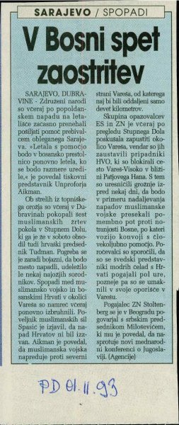 V Bosni spet zaostritev  - nosilna