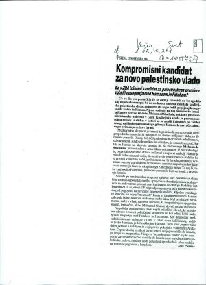 Kompromisni kandidat za novo palestinsko...  - nosilna