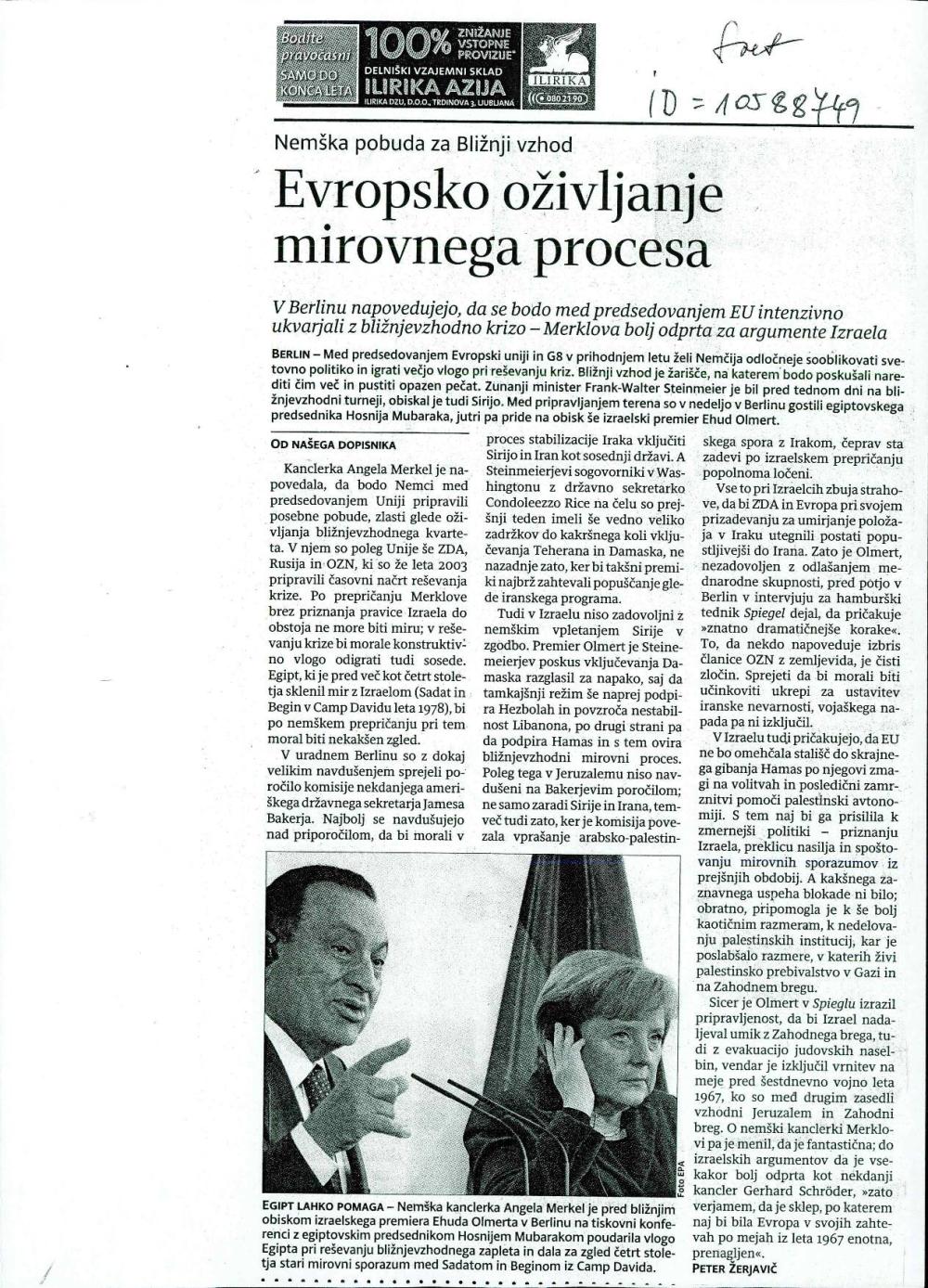 Evropsko oživljanje mirovnega procesa