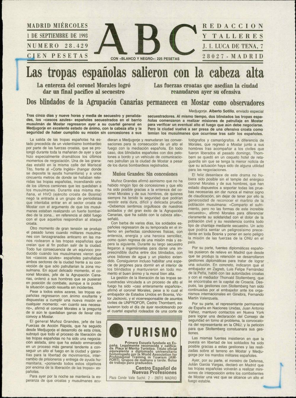 Las tropas españolas salieron con la cabeza alta