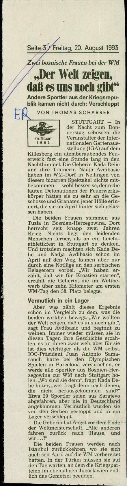 "Der Welt zeigen, daß es uns noch gibt"