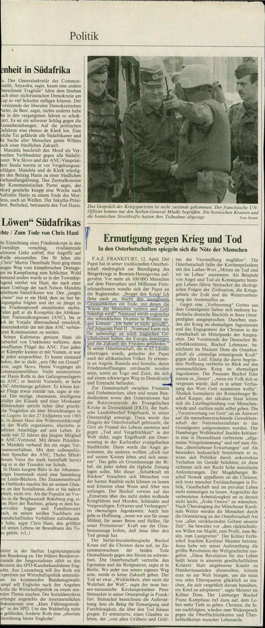 Ermutigung gegen Krieg und Tod - nosilna