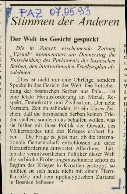 Stimmen der Anderen: Der Welt ins Gesicht gespuckt